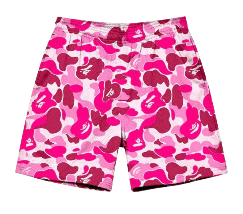 PINK CAMO APE SHORTS