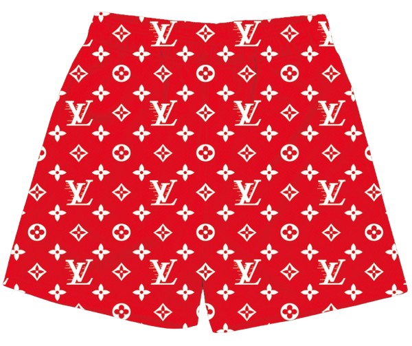 RED WHITE L V SHORTS