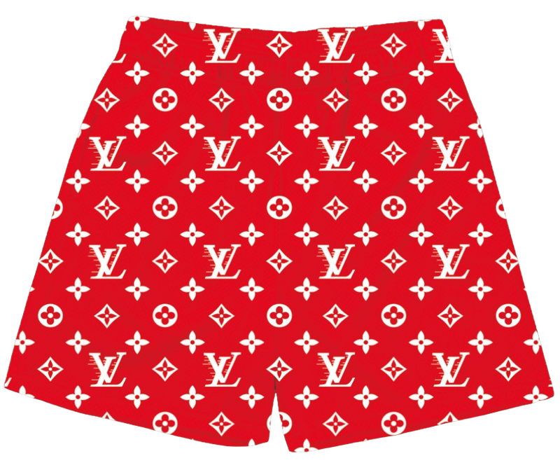 RED WHITE L V SHORTS