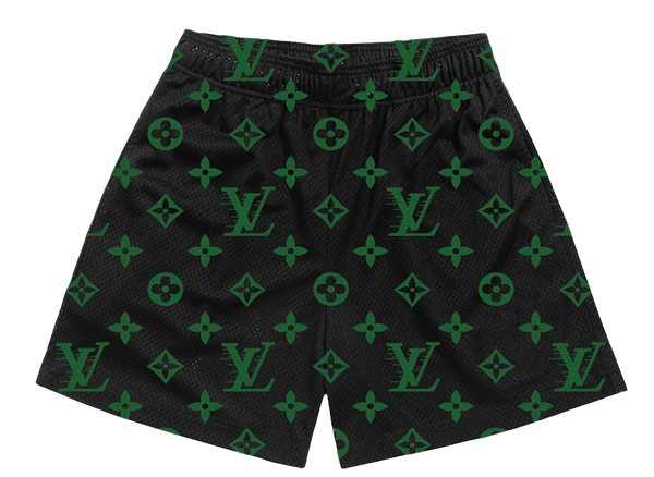 BLACK GREEN L V SHORTS