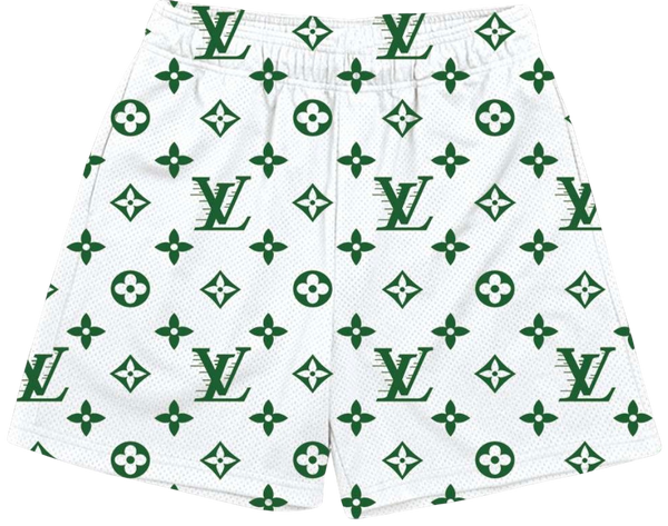 WHITE GREEN L V SHORTS