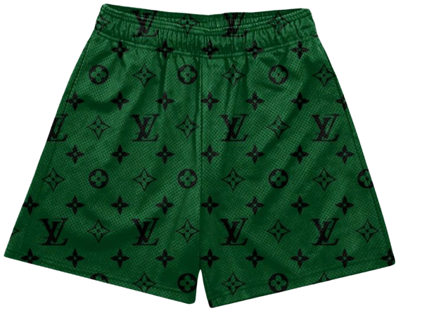 GREEN BLACK L V SHORTS