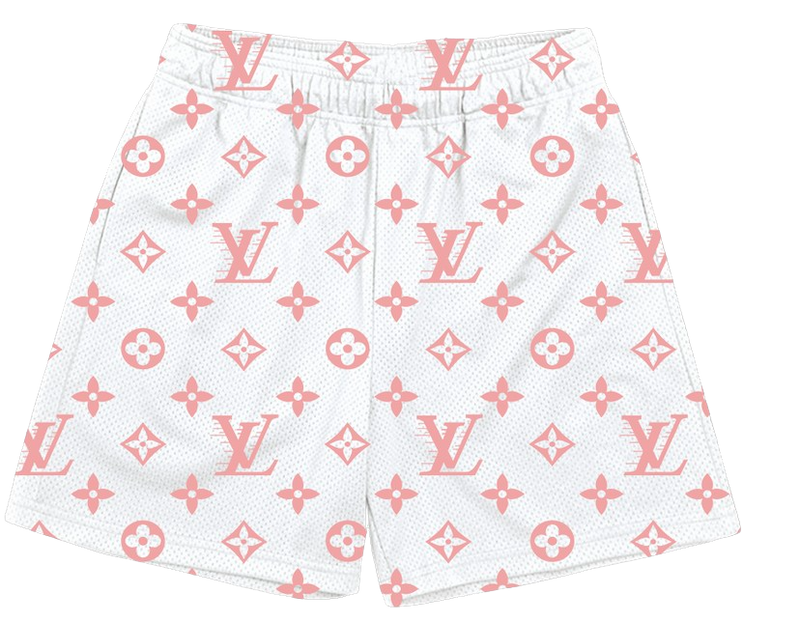 WHITE PINK L V SHORTS